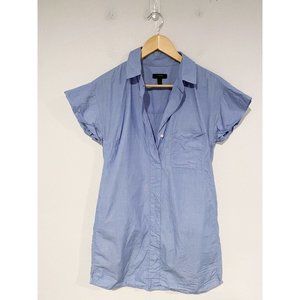 J. Crew Shirt Dress Womens Size 8 Blue Cap Sleeve Lightweight